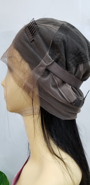 100% Brazilian Human Hair Full Hand Tied Lace Wig